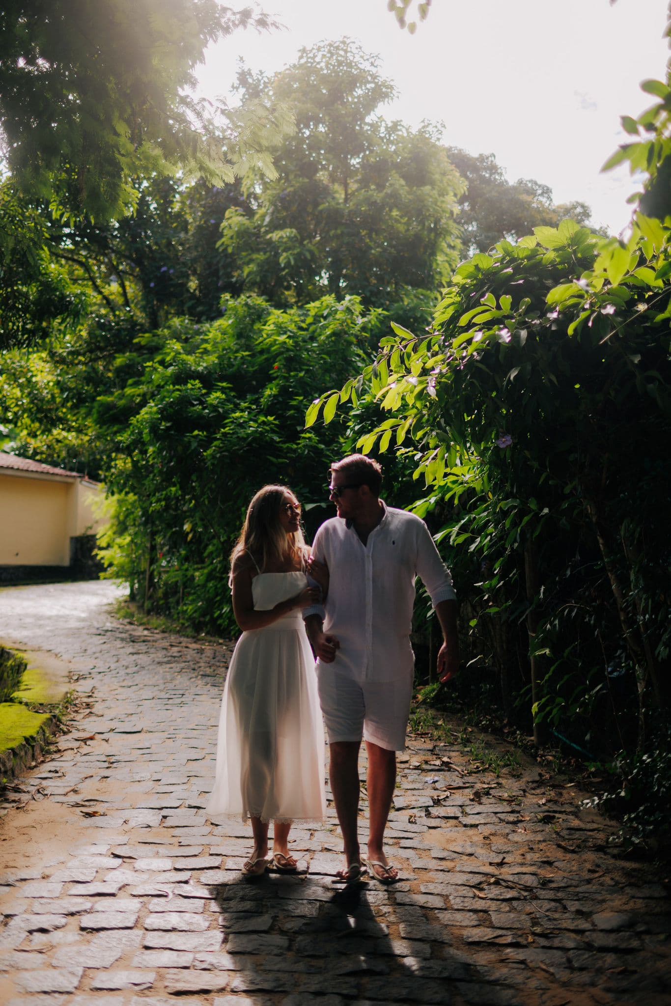 Bruna and Chris on a nature path